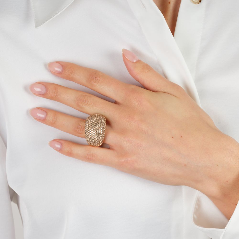 Hochkarätiger Ring mit cognacfarbenen Brillanten - Bild 3