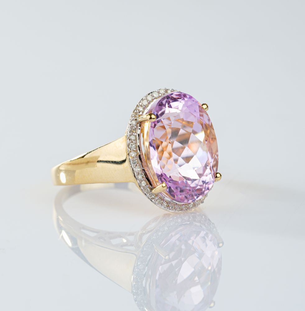 Kunzite Diamond Ring - image 2