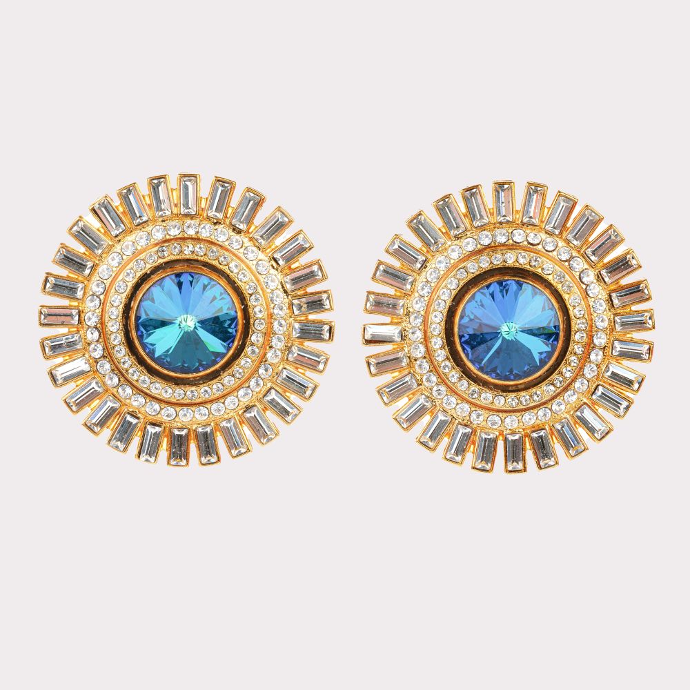 Pair of Earclips 'Bellissimo blu'