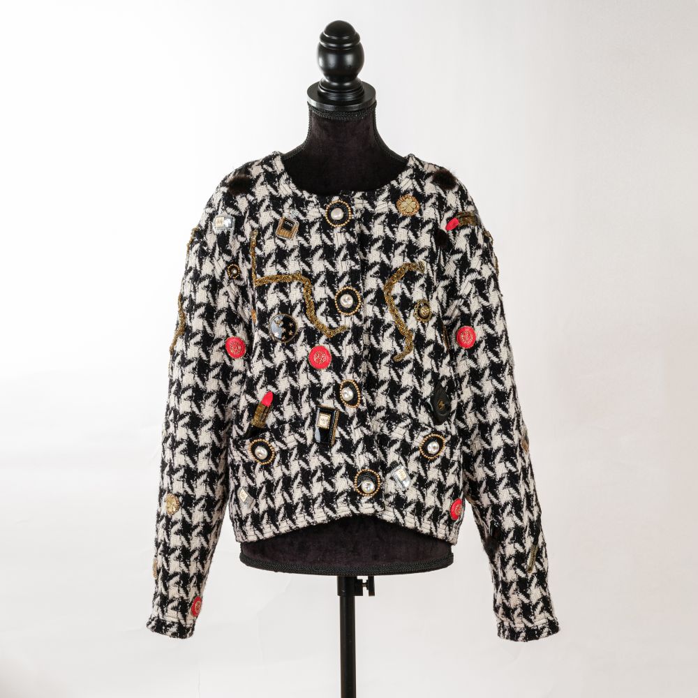 Rare tweed jacket with elaborate appliqués