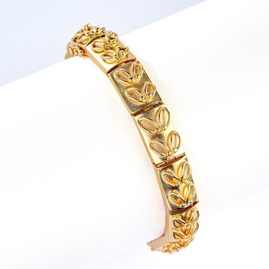 Gold Bracelet with Flowers