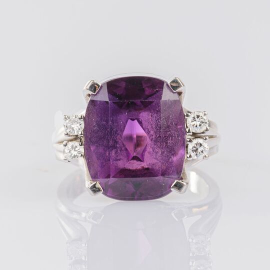 Amethyst-Brillant Ring