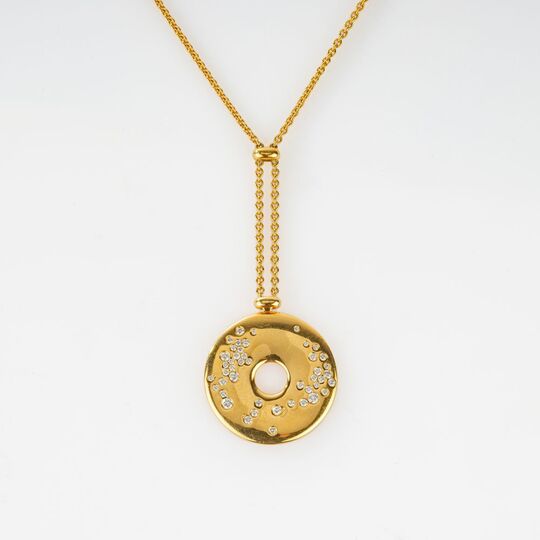 Modern Diamond Pendant with Chain