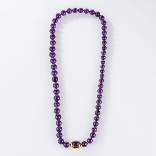 Amethyst Collier mit Goldschließe