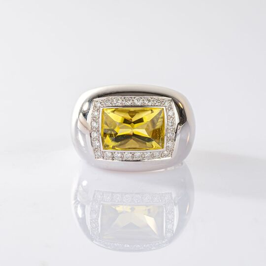 Citrine Diamond Bandring