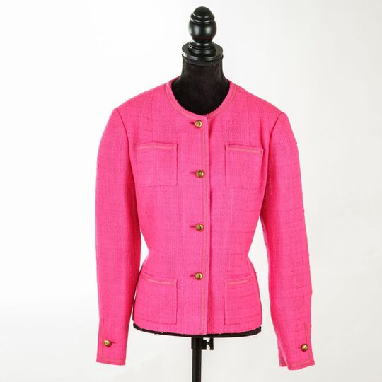 Pinke Tweed Kasten-Jacke