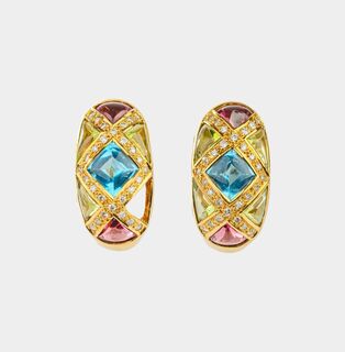 Pair of Colored Gemstone Earrings