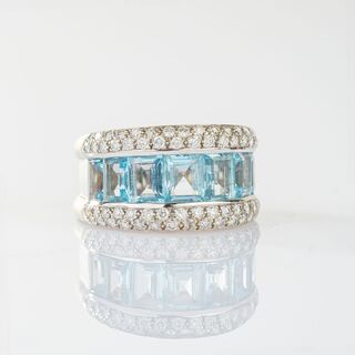 Topaz Diamond Ring