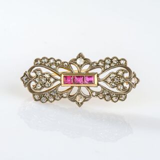 Diamond Ruby Brooch