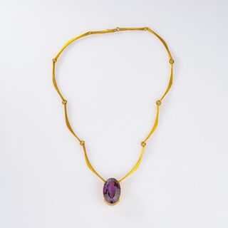 Modernes Amethyst Goldcollier