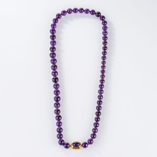 Amethyst Necklace with Gold Clasp