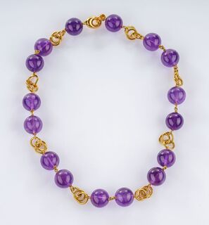 Amethyst Gold Necklace