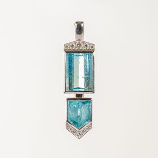 Aquamarin Diamond Pendant