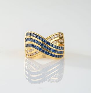 Saphir-Brillant Ring