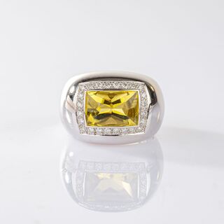 Citrine Diamond Bandring