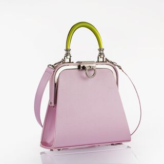 Preppy silk handbag with perspex handle