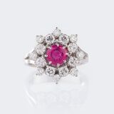 Natural Ruby Ring with Diamonds - image 1