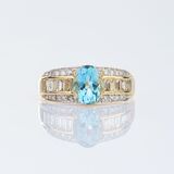 Aquamarine Diamond Ring - image 1