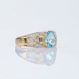 Aquamarine Diamond Ring - image 2