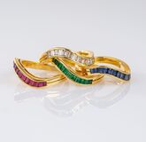 Set of 4 Gemstone Bandrings - image 2