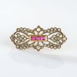 Diamond Ruby Brooch