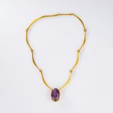 Modern Amathyst Gold Necklace - image 1