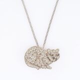 Diamond Pendant 'Cat' on Necklace