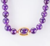 Amethyst Collier mit Goldschließe - Bild 2