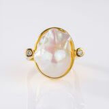 Pearl Diamond Ring - image 1