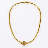 Goldcollier mit Saphir- und Brillant-Besatz - Bild 1