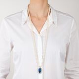 Pearl Necklace with Opal Diamond Clasp - image 3