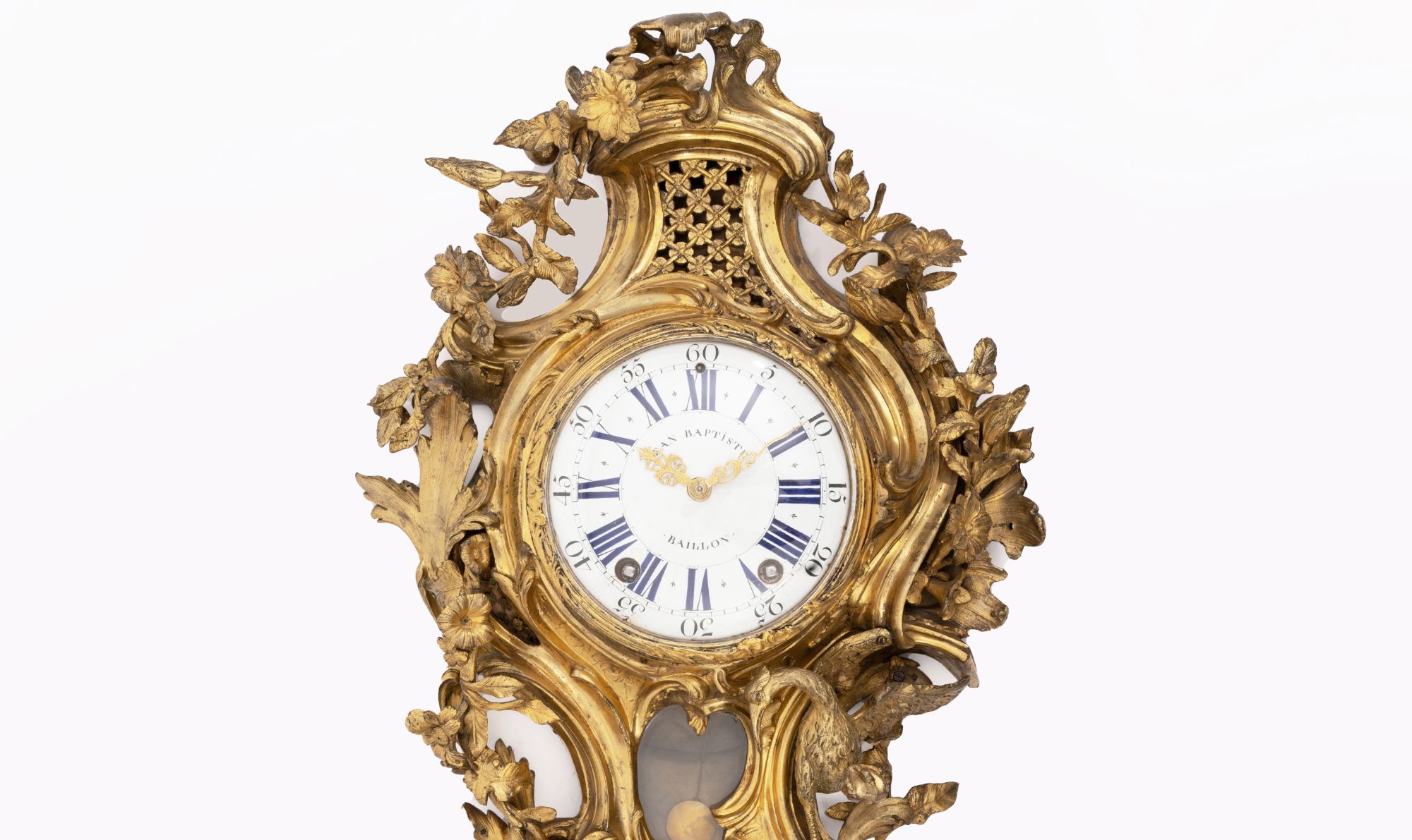A rare Louis XV Grus vigilans Cartel Clock