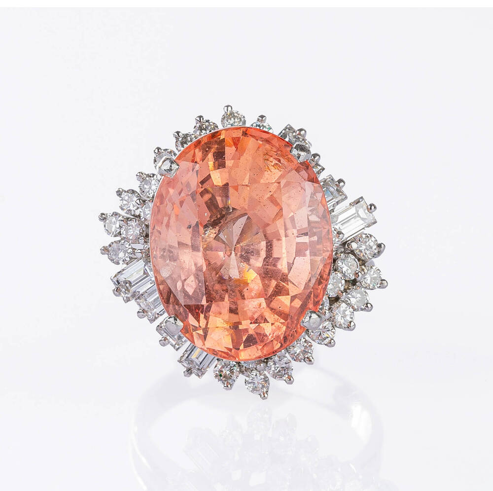 Hochkarätiger und natürlicher Padparadscha Saphir-Ring