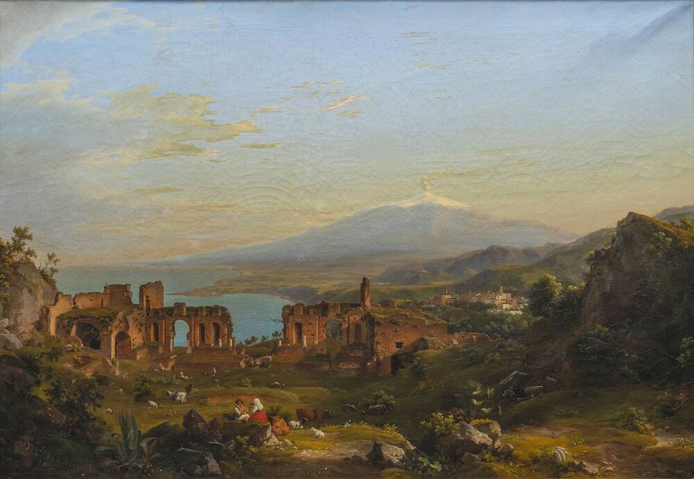 Das Theater von Taormina mit dem Ätna